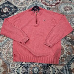 Vineyard Vines Kid's Coral Half-Zip Sweater